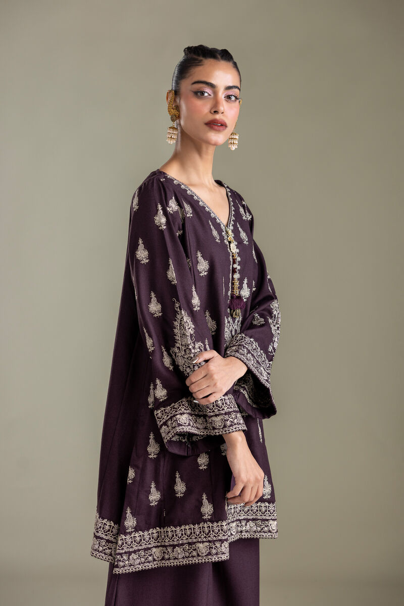 Embroidered | Heavy Blended Viscose | Purple Viscose Kurta | USD 65.00