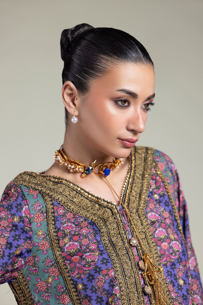 Embroidered | Raw Silk | Floral Co-ord Set | USD 125.00