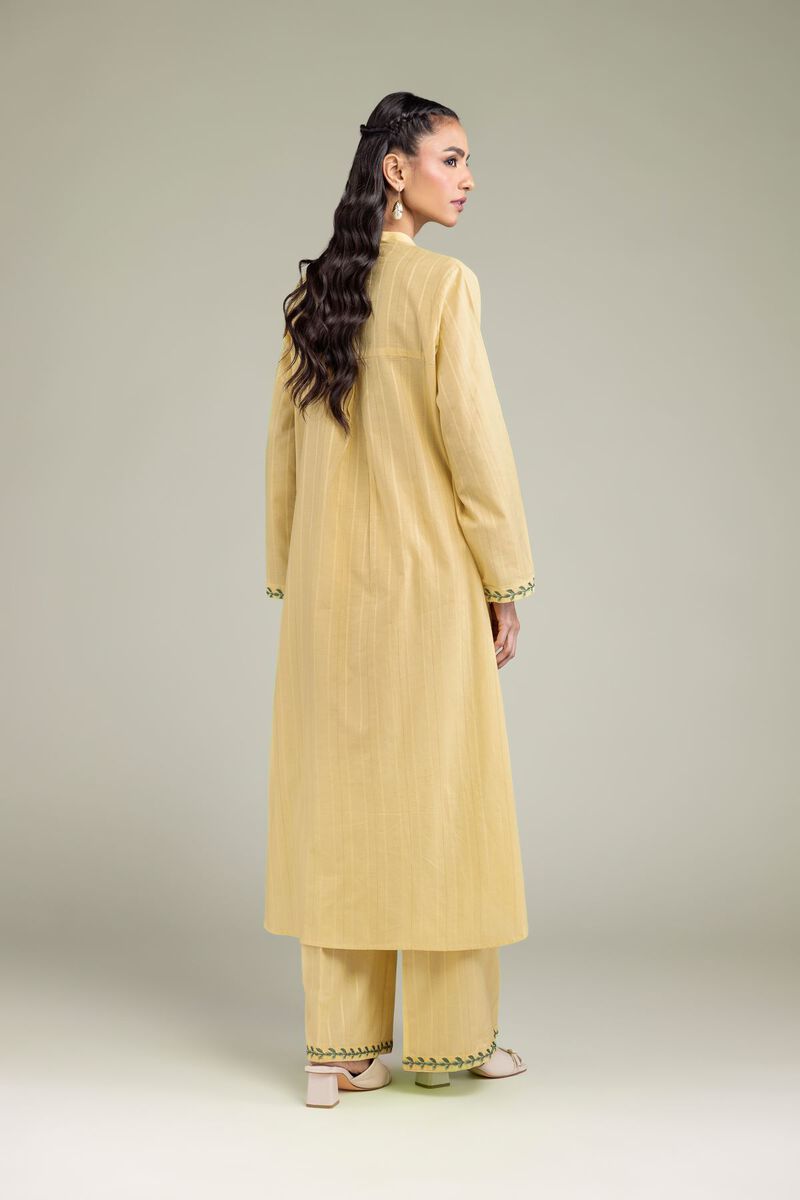 Embroidered | Textured Cotton | Cotton Longline Kurta | USD 45.00