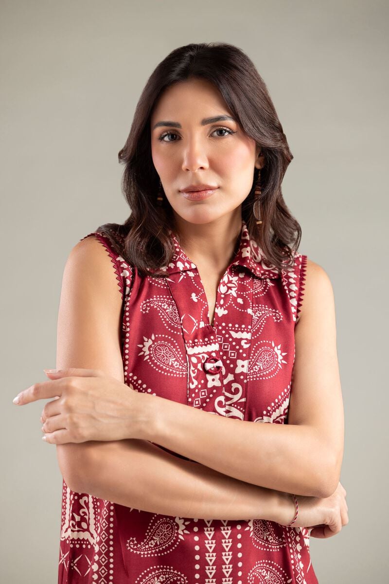 Printed | Viscose | Sleeveless Wing-Collar Kurta | USD 35.00