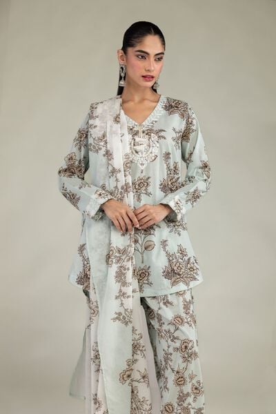 Embroidered | Cambric | Short Floral Kurta | USD 35.00