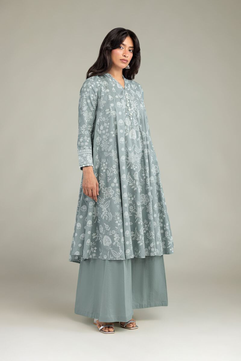 Cambric | Gray Longline Kurta | USD 45.00