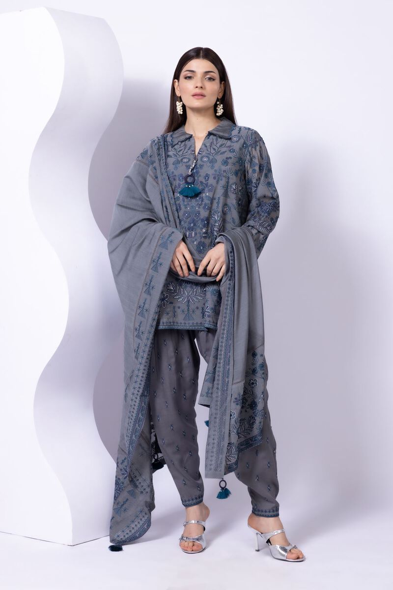 Embroidered | Crosshatch Raw Silk | Shalwar | USD 9.00