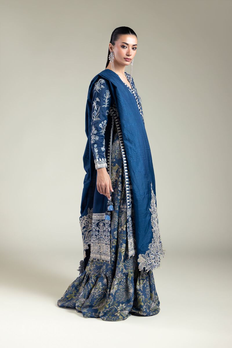 Embroidered | Raw Silk | Navy Silk Set | USD 180.00