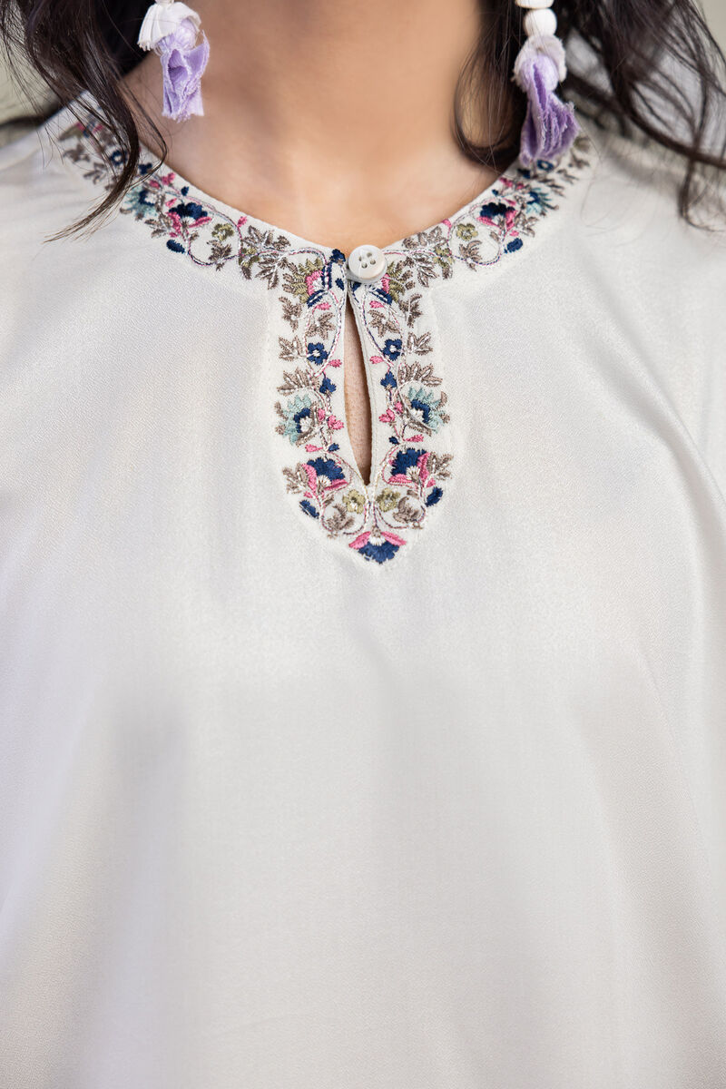 Embroidered | Viscose Crepe | Solid Viscose Tunic | USD 40.00