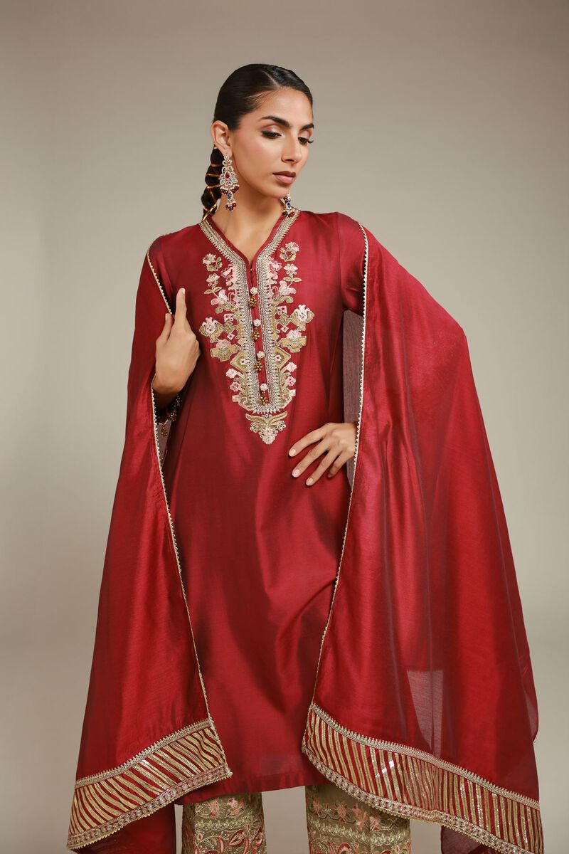 Embroidered | Raw Silk | 3 Piece Co-ord Set | USD 125.00