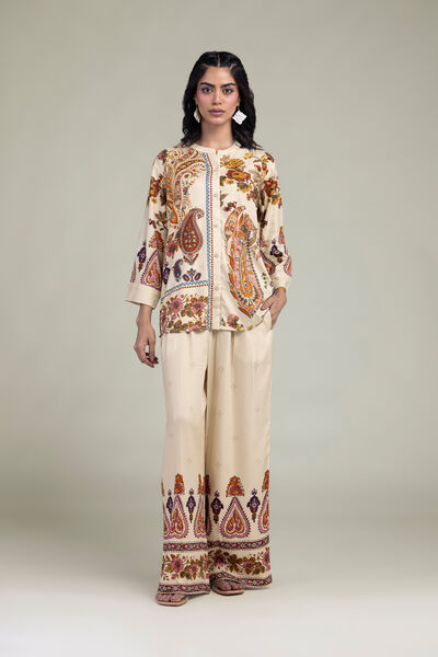 Embroidered | Viscose Crepe | Viscose Floral Trousers | USD 35.00