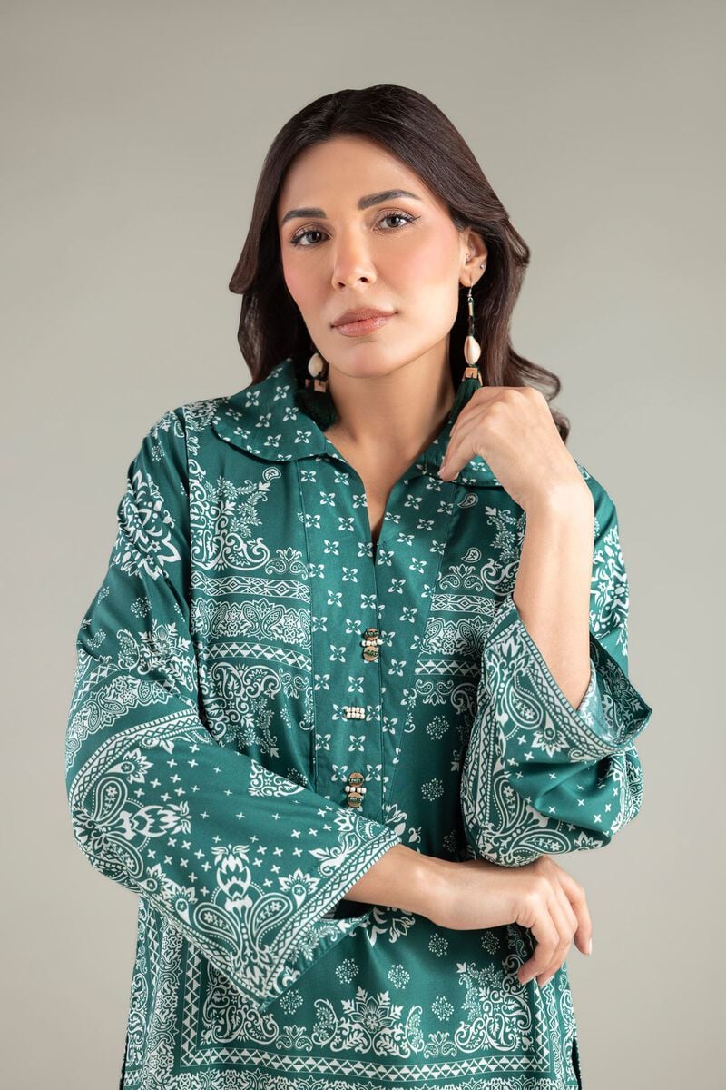 Printed | Viscose | Geometric Wing-Collar Kurta | USD 35.00