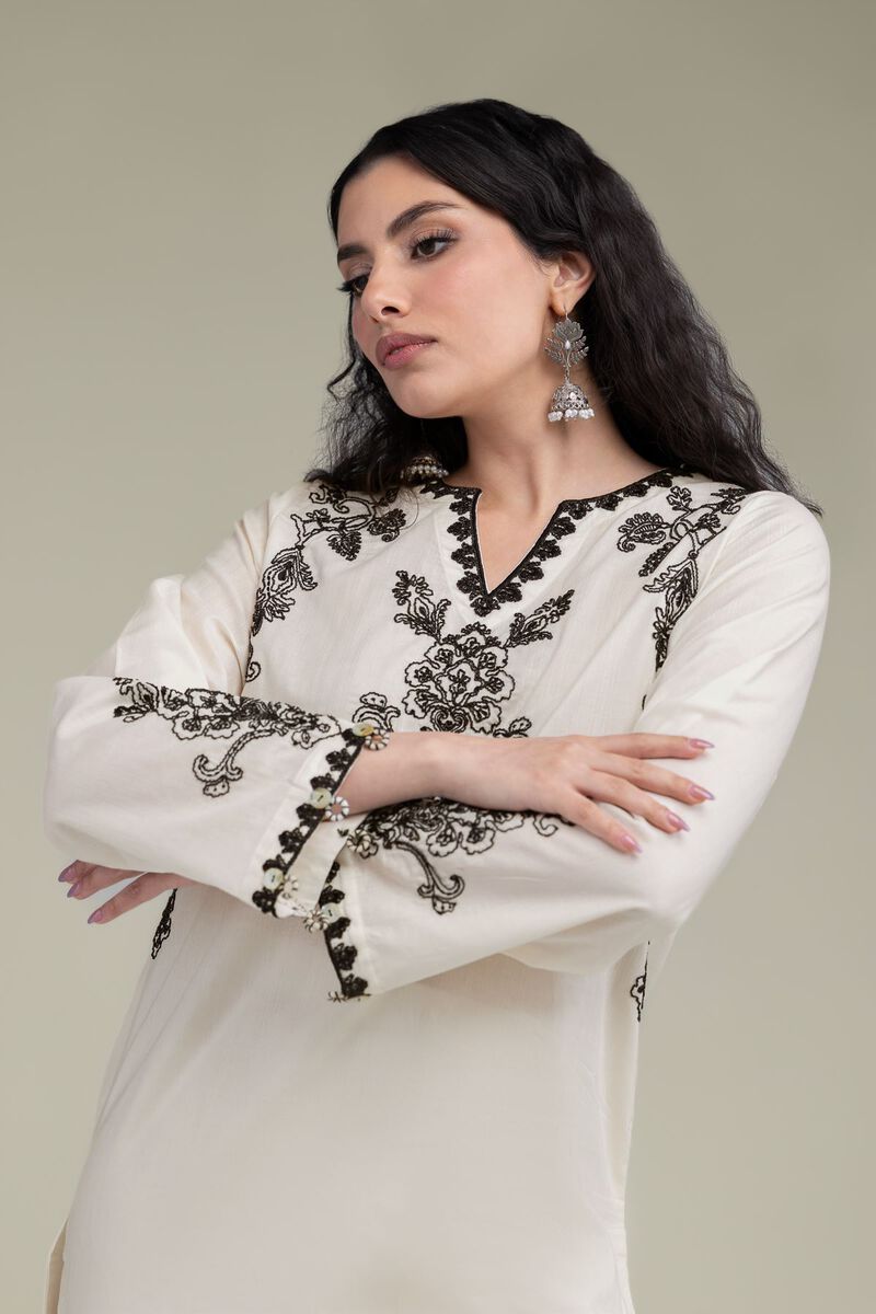 Embroidered | Cotton Dobby | Floral Cotton Kurta | USD 40.00
