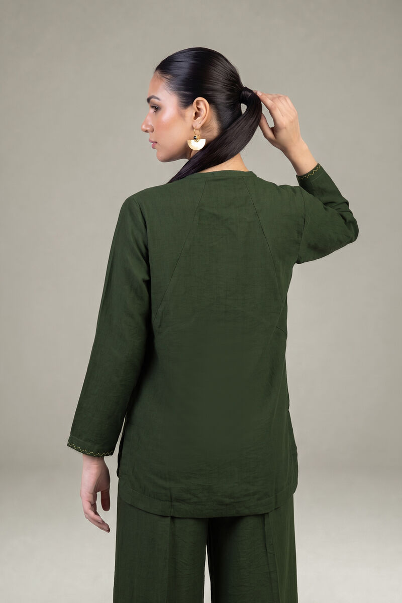 Dyed | Crepe | Short V-Neck Tunic | USD 40.00