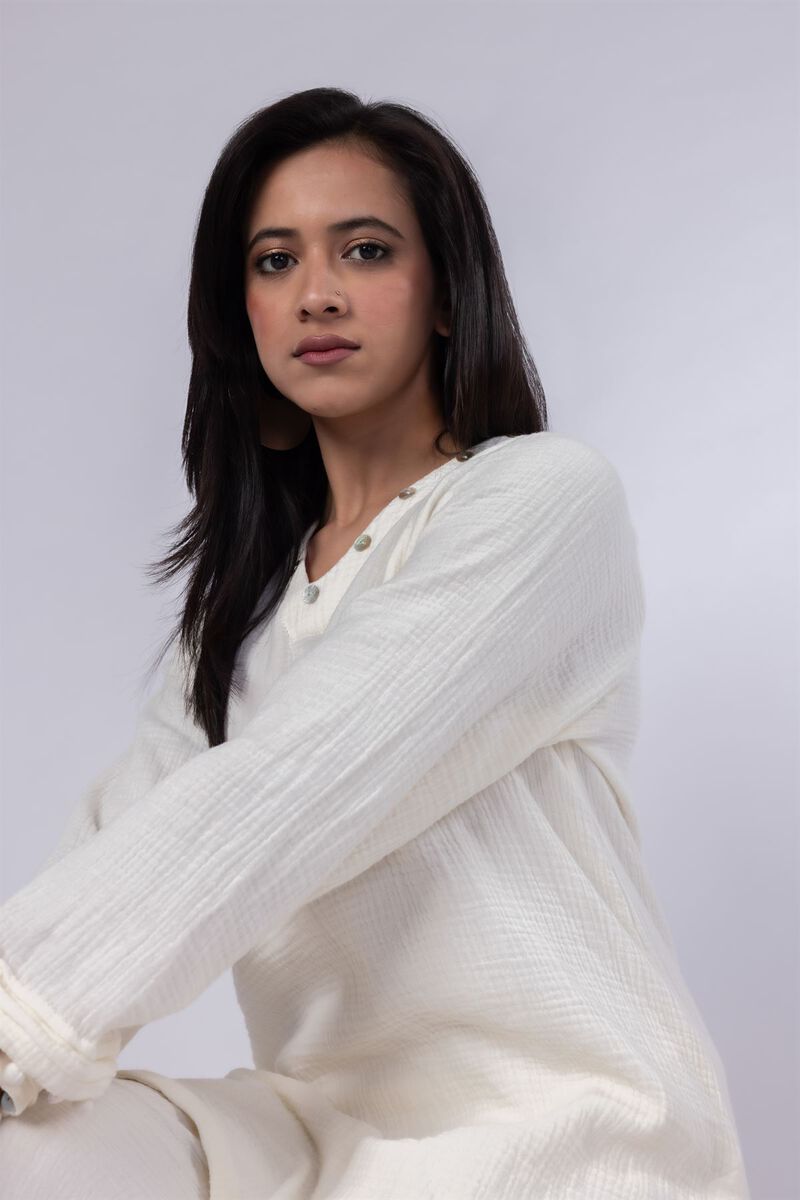 Dyed | Cheese Cloth | Kurta | USD 20.00