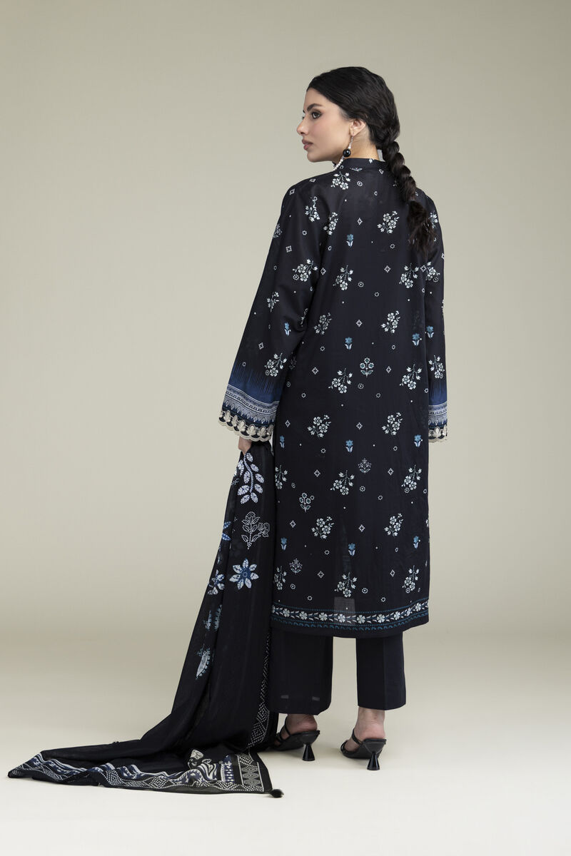 Embroidered | Cambric | Black 3-Piece Tailored | USD 70.00