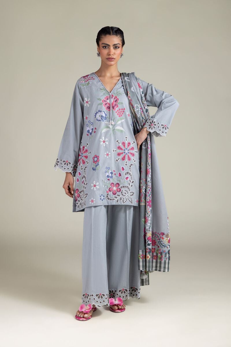 Embroidered | Textured Cotton | Pants | USD 30.00