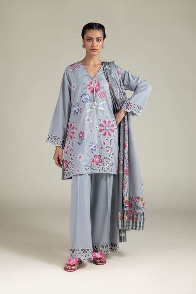 Embroidered | Textured Cotton | Pants | USD 30.00