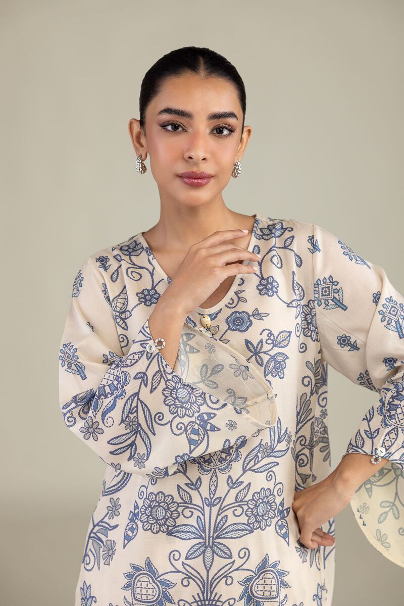 Printed | Textured Weave | Short Floral Kurta | USD 35.00