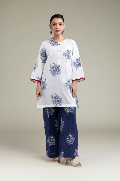 Embroidered | Cotton Dobby | Floral Navy Pants | USD 25.00