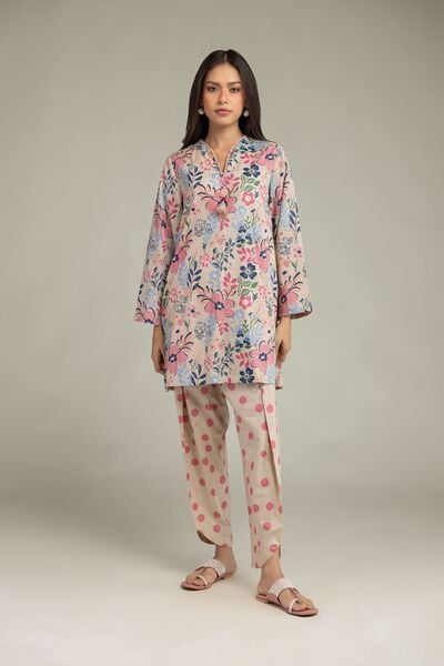 Printed | Cambric | Beige Cambric Shalwar | USD 30.00