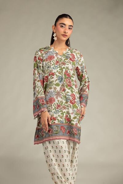 Printed | Raw Silk | Floral Short Kurta | USD 40.00
