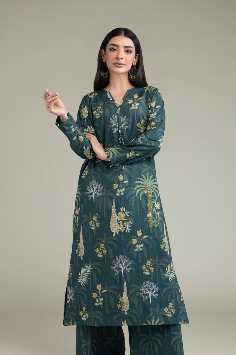 Printed | Cotton Dobby | Floral V-Neck Kurta | USD 30.00