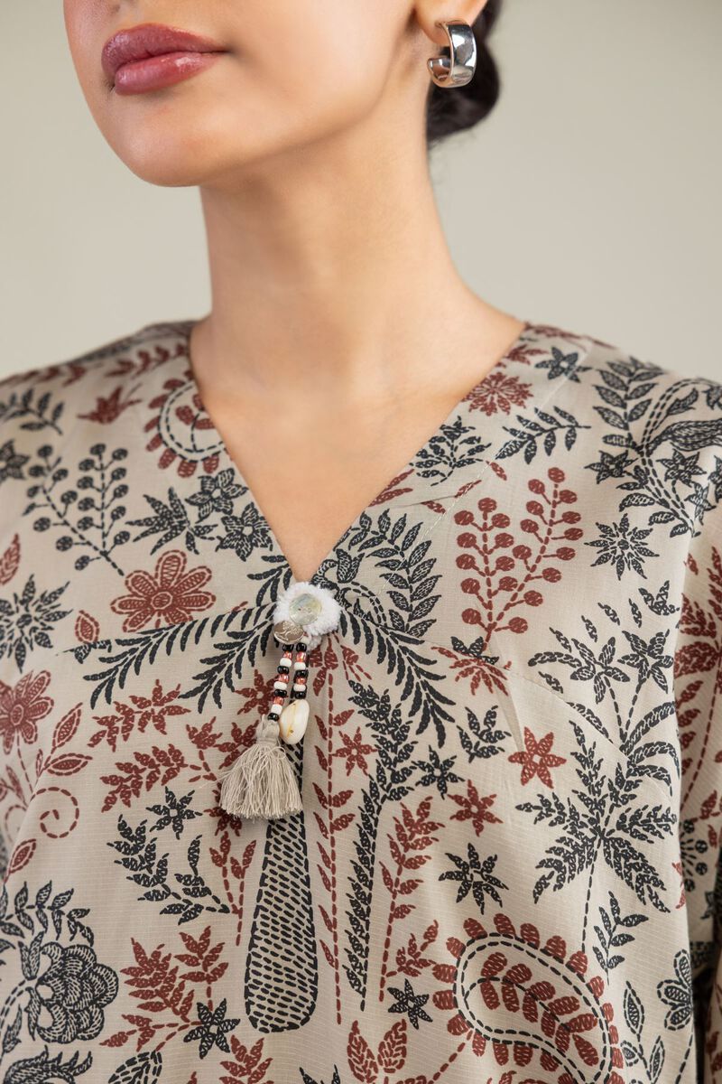Printed | Textured Weave | Long Floral Kurta | USD 35.00