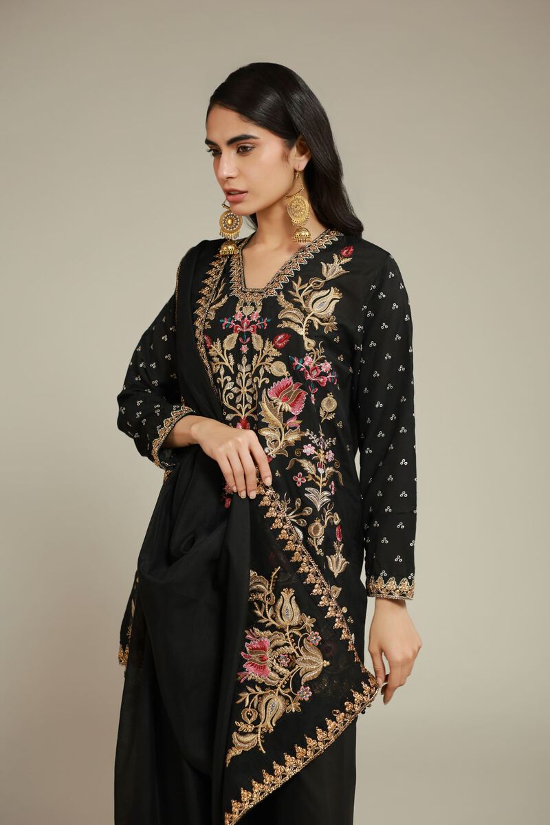 Embroidered | Raw Silk | 3 Piece Co-ord Set | USD 125.00