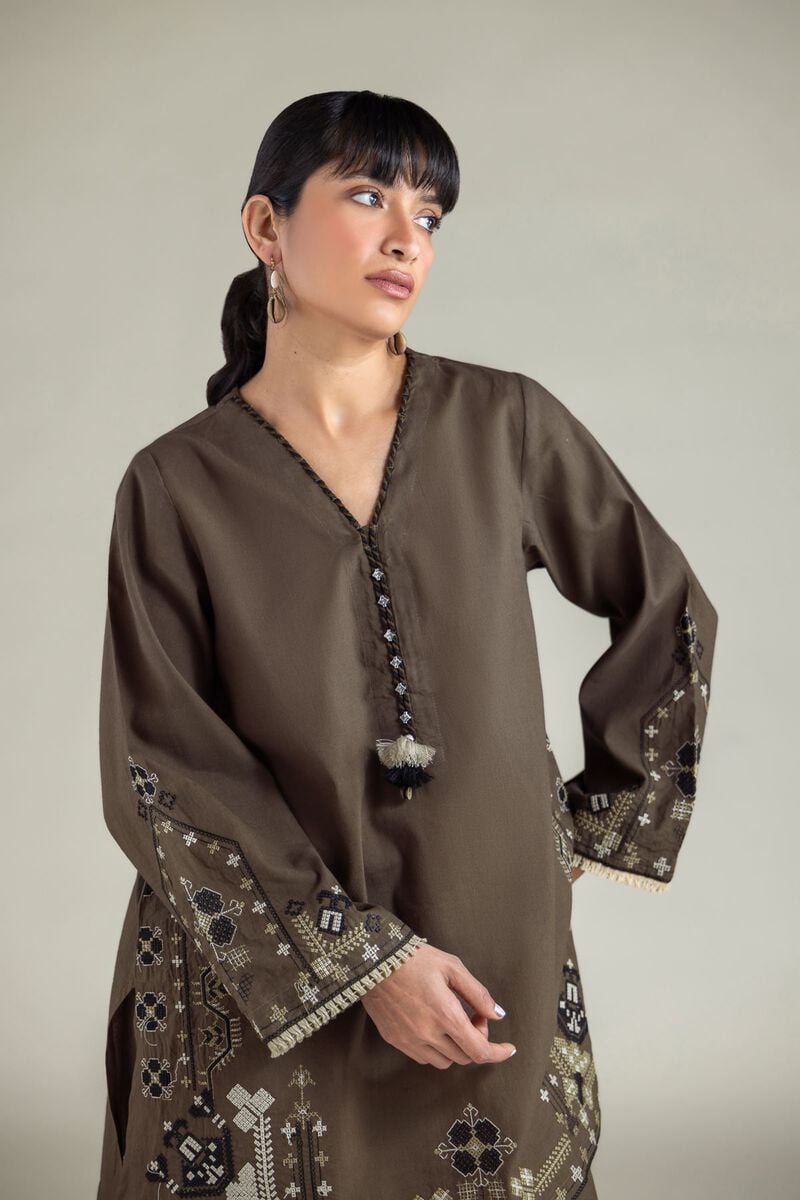 Embroidered | Cambric | 2-Piece Tailored Dress | USD 45.00