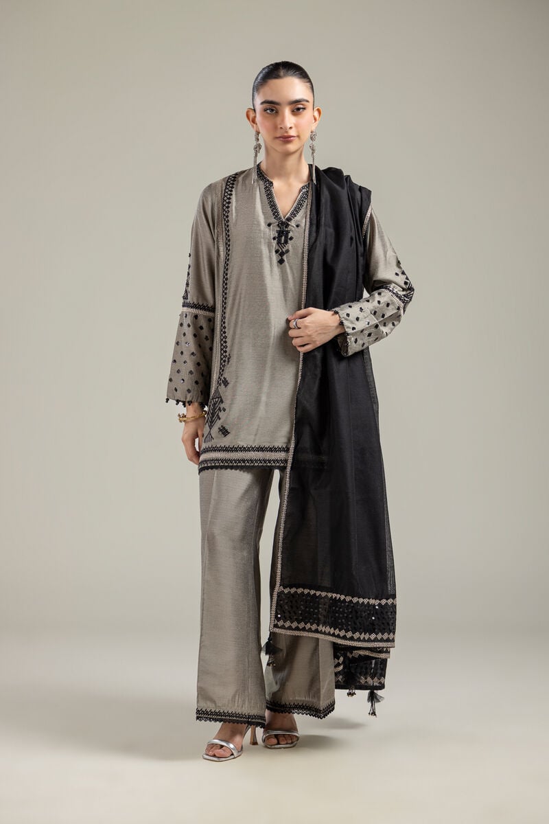 Cotton Net | Black Cotton Dupatta | USD 35.00