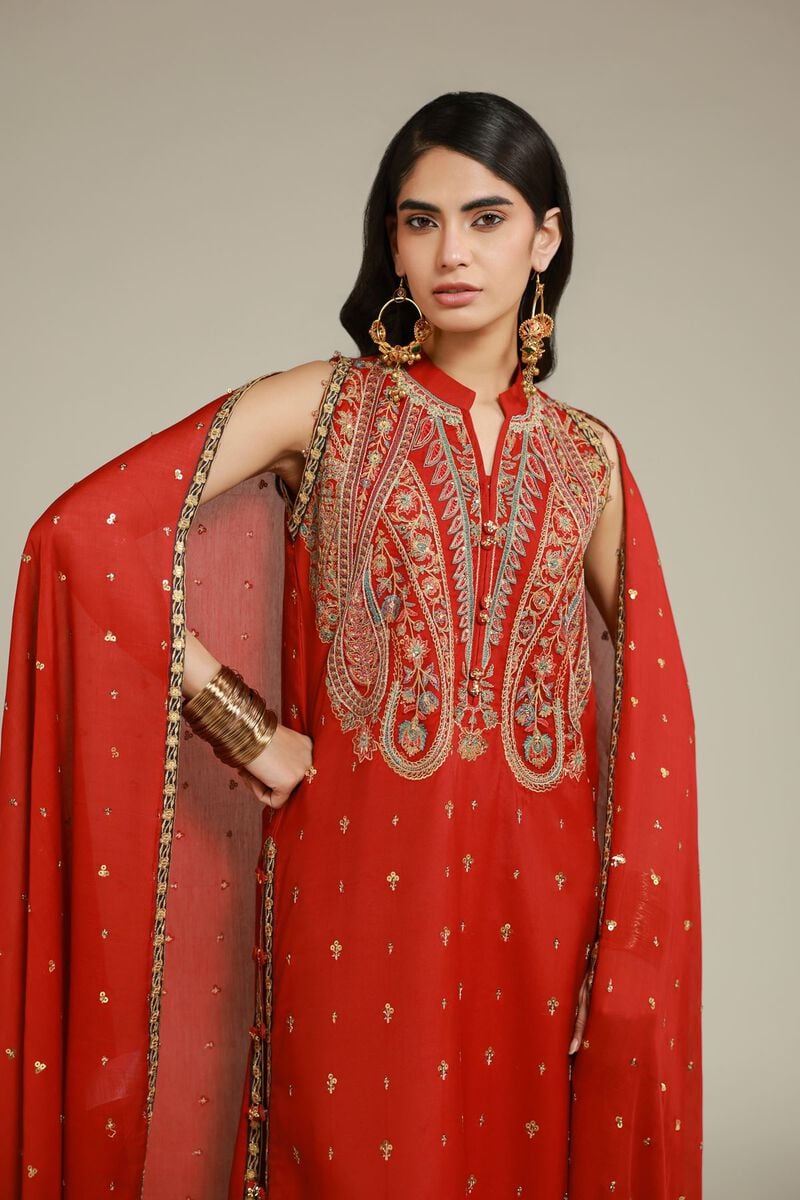 Embroidered | Raw Silk | 3 Piece Co-ord Set | USD 145.00