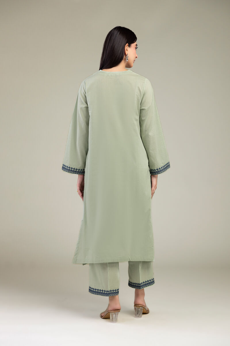 Embroidered | Cambric | Long Mint Kurta | USD 35.00