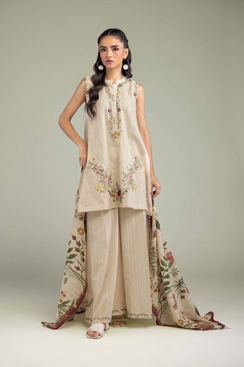 Embroidered | Textured Cotton | Textured Cotton Pants | USD 45.00