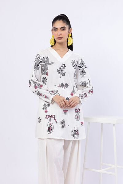 Embroidered | Crosshatch Poplin | Kurta | USD 30.00