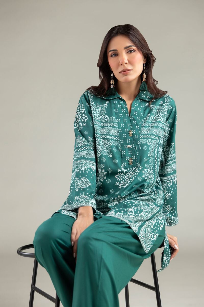 Printed | Viscose | Geometric Wing-Collar Kurta | USD 35.00