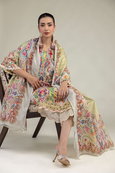 Embroidered | Polyester Silk | Silk Paisley Dupatta | USD 30.00