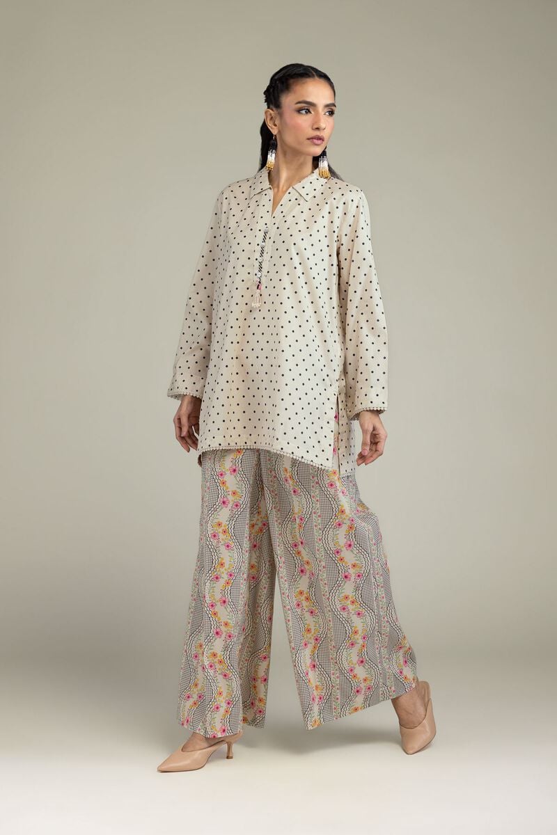 Printed | Cambric | Gray Floral Pants | USD 30.00