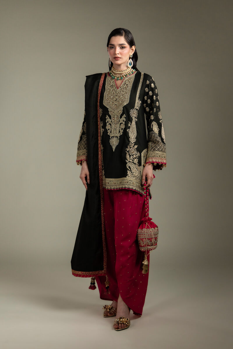 Embroidered | Raw Silk | 3-Piece Co-ord Set | USD 210.00