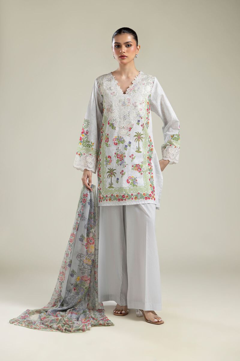 Embroidered | Cambric | Tailored 3-Piece Set | USD 75.00