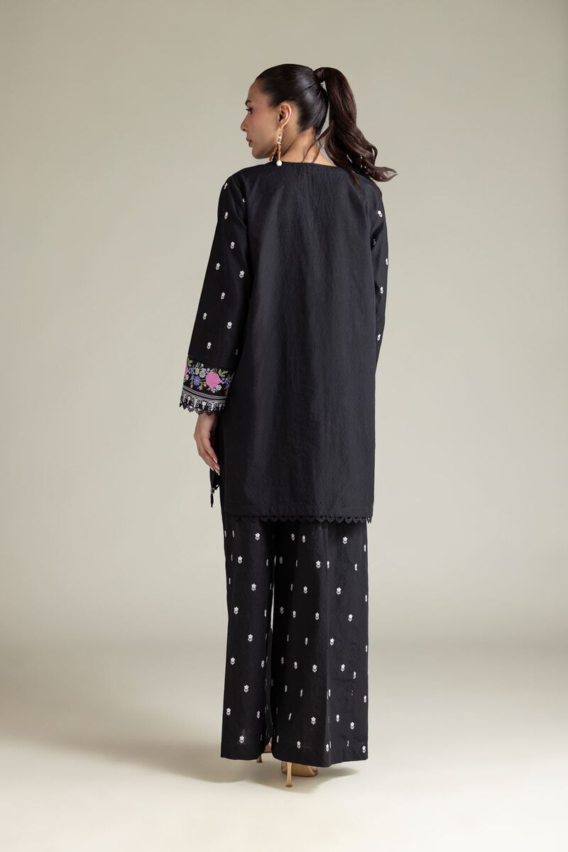 Embroidered | Cotton Dobby | Black Tailored 2-Piece | USD 70.00