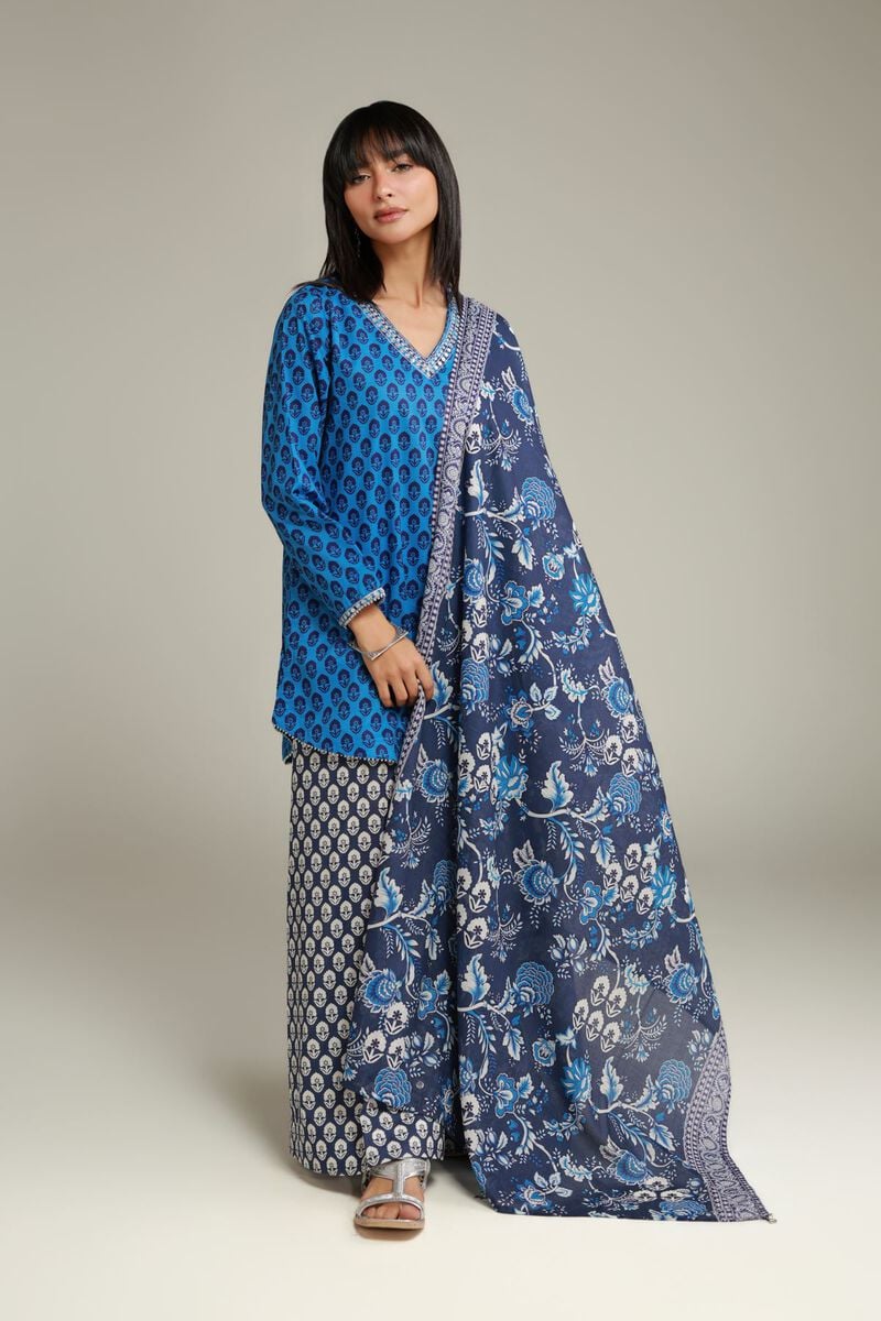 Embroidered | Lawn | Navy Lawn Dupatta | USD 25.00