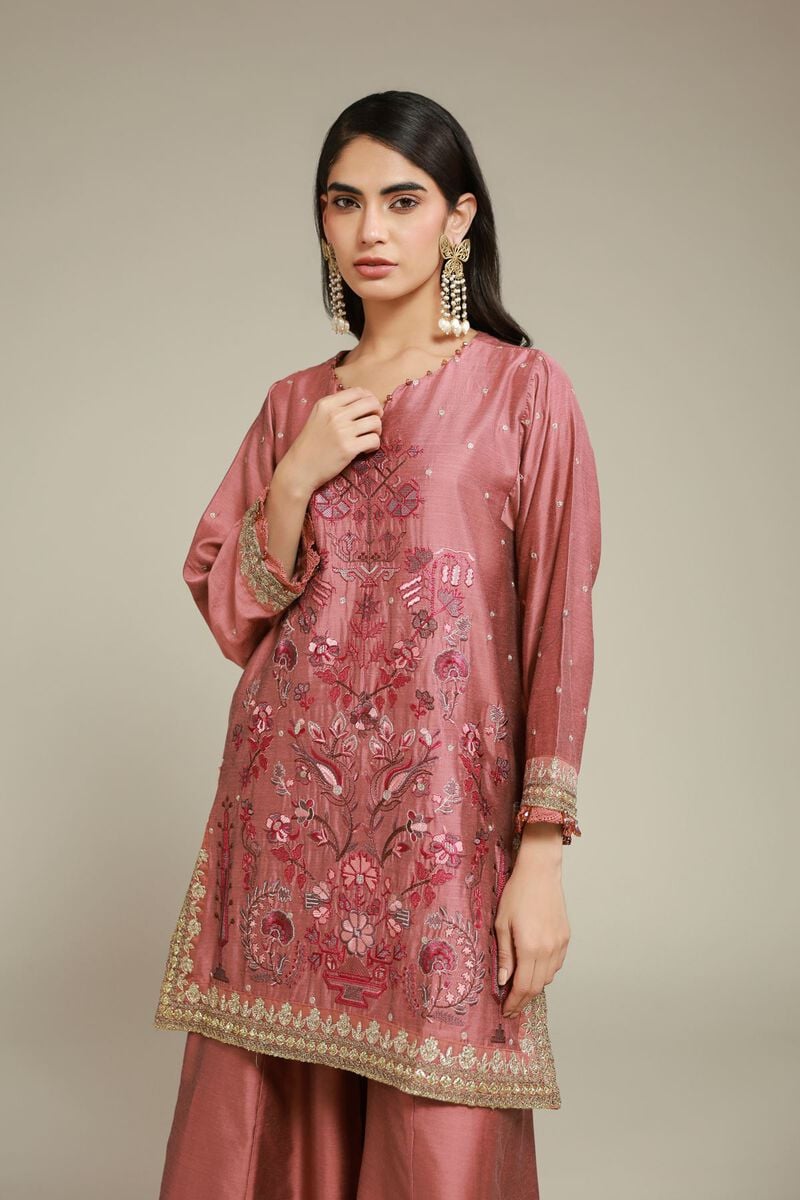 Embroidered | Raw Silk | 2 Piece Co-ord Set | Top and Bottom | USD 85.00