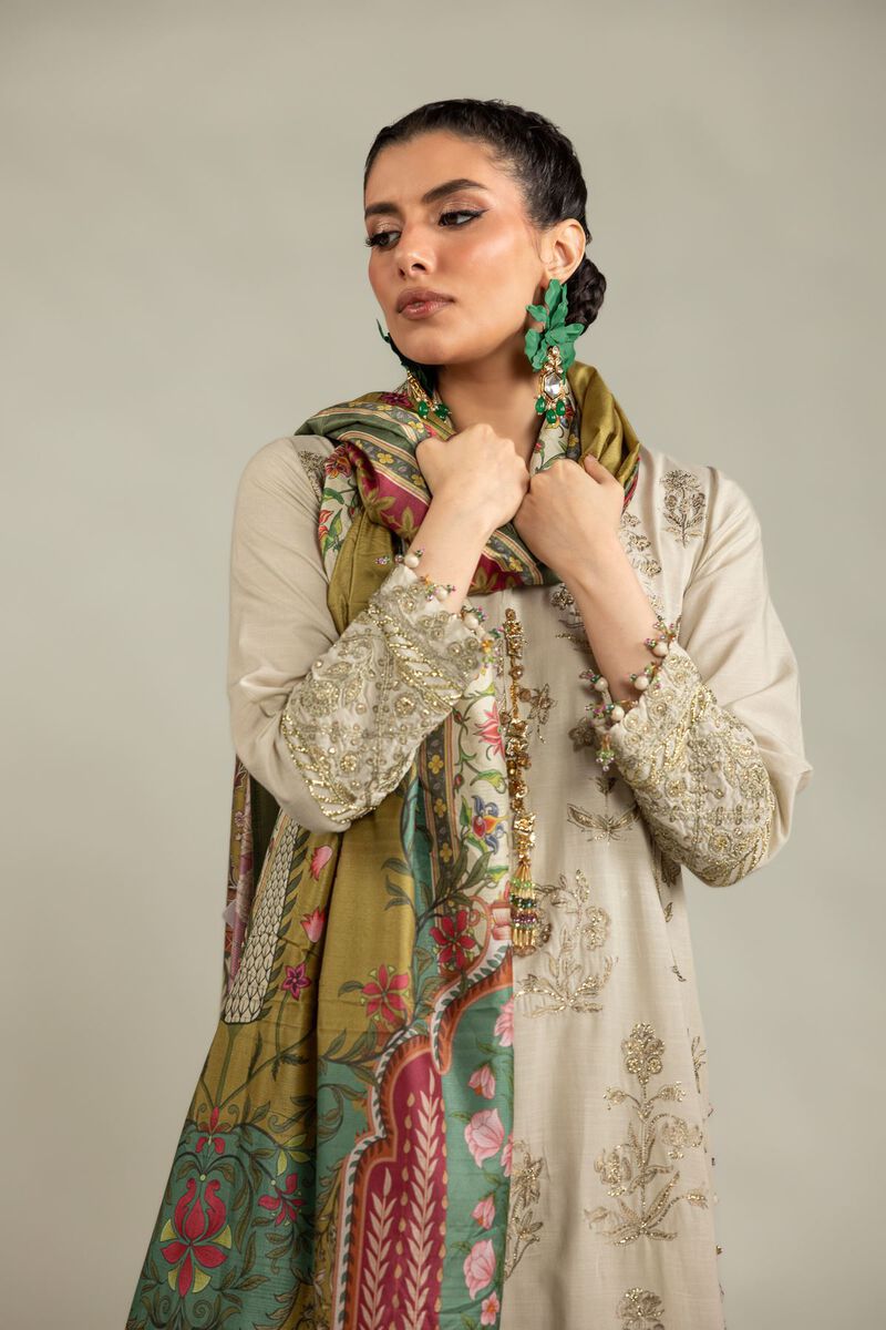Embroidered | Raw Silk | 3-Piece Co-ord Set | USD 180.00