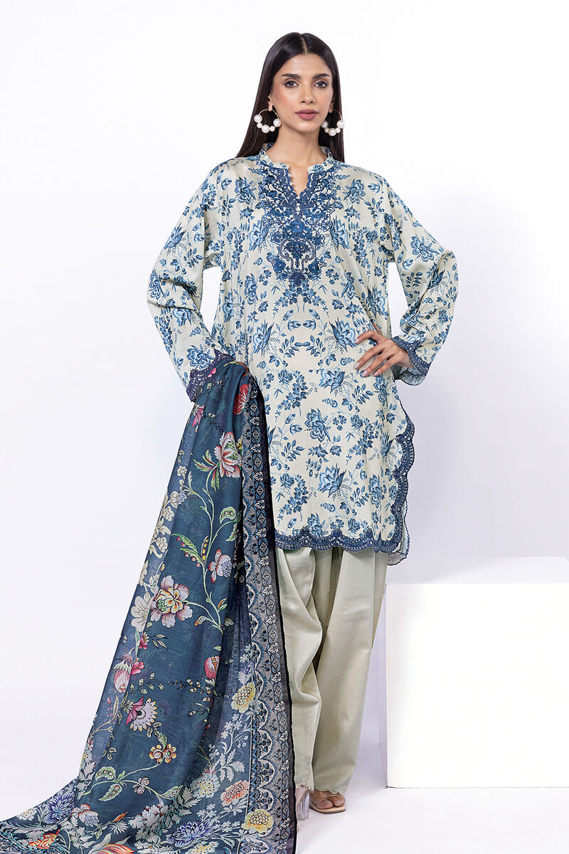 Embroidered | Cotton Satin | Tailored 3 Piece | USD 50.00