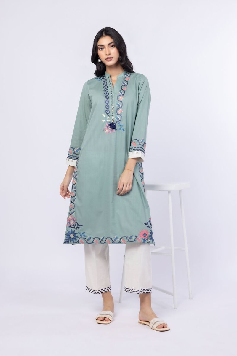 Embroidered | Crosshatch Poplin | Pants | USD 6.00