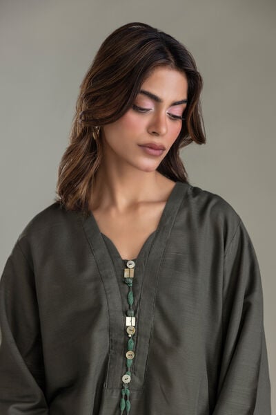 Printed | Light Khaddar | Short V-Neck Kurta | USD 35.00