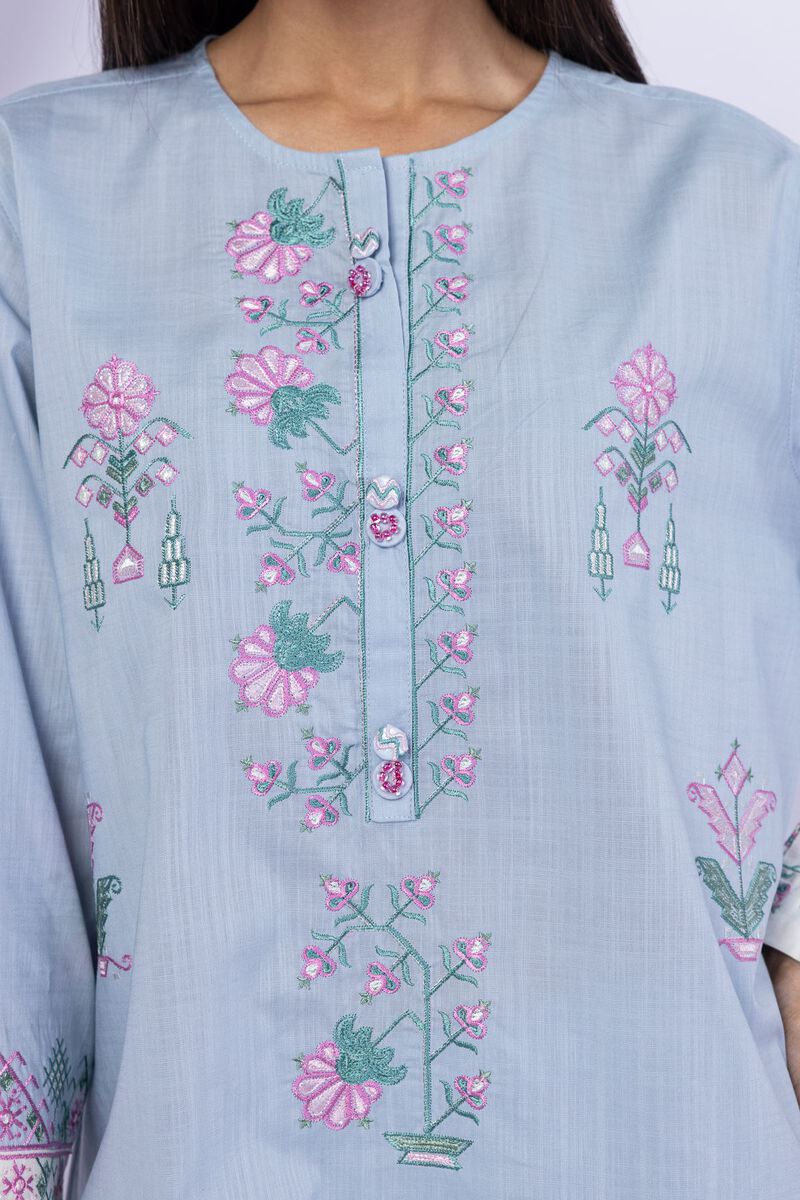 Embroidered | Crosshatch Poplin | Kurta | USD 35.00