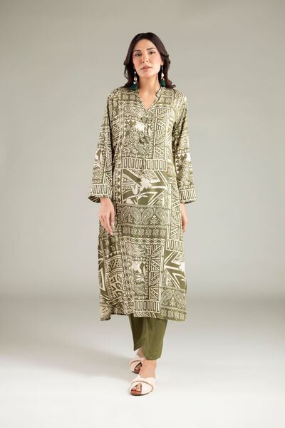 Printed | Viscose | Solid Straight Pants | USD 30.00