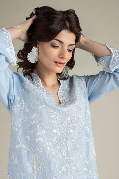 Embroidered | Cambric | Tailored 2 Piece | Top and Bottom | USD 65.00