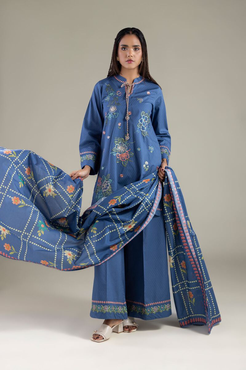 Embroidered | Lawn | Floral Geometric Dupatta | USD 25.00