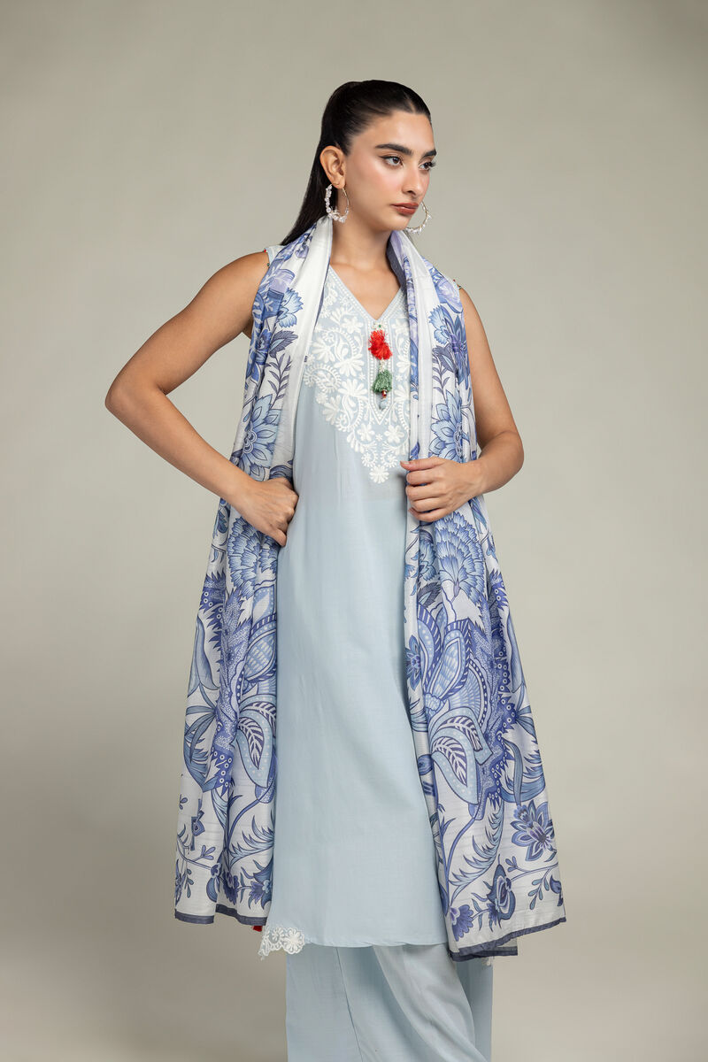 Embroidered  | Polyester Silk | Floral Silk Dupatta | USD 30.00