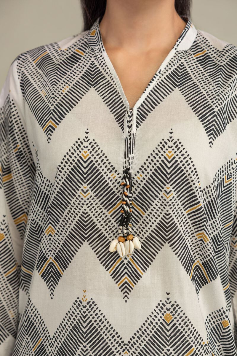 Printed | Cambric | Geometric Longline Kurta | USD 35.00