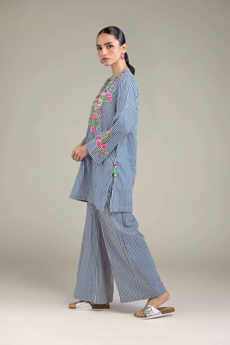 Embroidered | Cambric | Blue Floral Kurta | USD 24.50